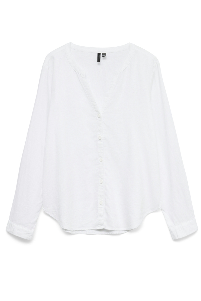 VMLINN LS V-NECK SHIRT WVN NOOS 10323030 SNOW WHITE